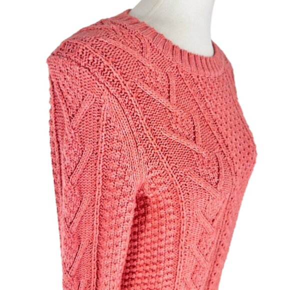 NWT Gap Designed & Crafted Cable Knit Sweater Rosewood Pink XS Wool Blend - Picture 3 of 7